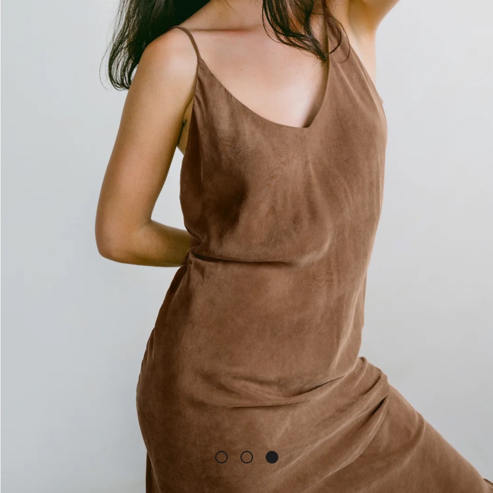 OZMA Anaise Slip Dress, Japanese Cupro, Almond, NWOT